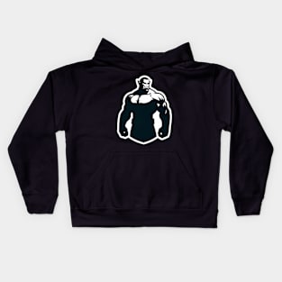 Simple Muscular Bara Orc Silhouette Kids Hoodie